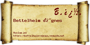 Bettelheim Ágnes névjegykártya